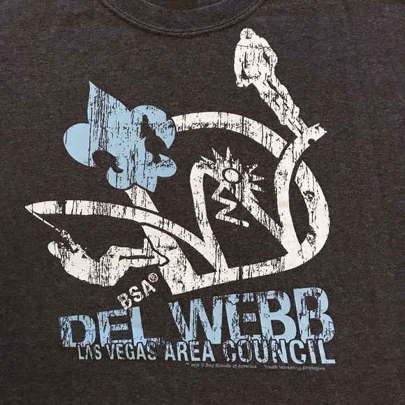 Boy Scouts of America Del Webb Graphic Tee Mens XL Grey 50 50 BSA Las Vegas - Picture 2 of 7